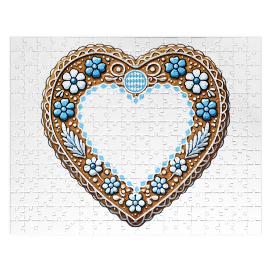 Gingerbread heart frame Tradition and love united Jigsaw Puzzles