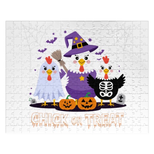 Chick or Treat Halloween Fun with Ghost, Witch, Jigsaw Puzzles