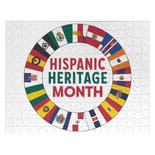 Hispanic Heritage Circle Unity of Flags Jigsaw Puzzles