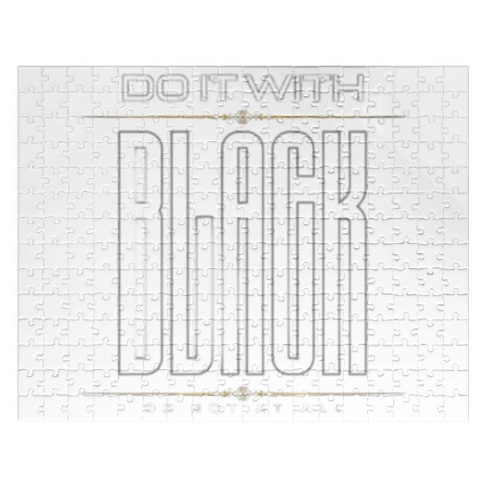 BLACK Letter Print And Gradient Color Crew Neck Jigsaw Puzzles