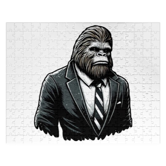 All Business Bigfoot - Funny Stylish Sasquatch Jigsaw Puzzles