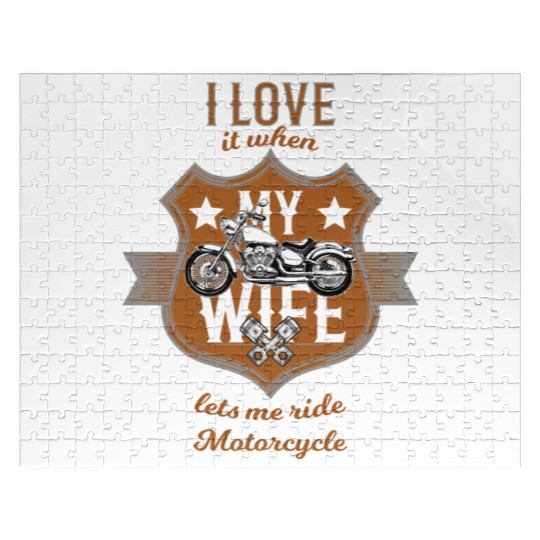Motorcycle saying I love my wife vintage Jigsaw Puzzles
