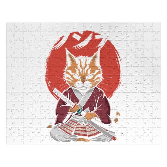 Neko Battousai Samurai Cat Classic Jigsaw Puzzles