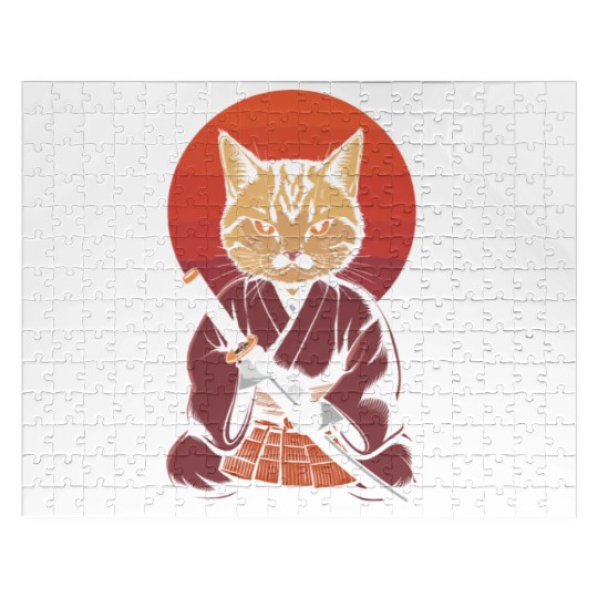 Neko Battousai Samurai Cat Classic Jigsaw Puzzles