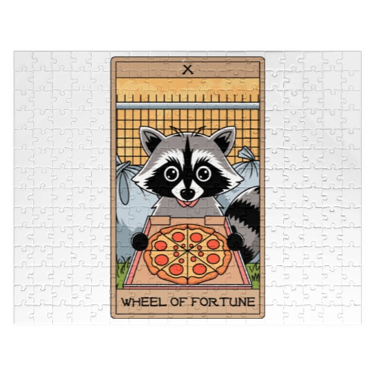 Wheel of Fortune Raccoons Tarot Card Jigsaw Puzzles
