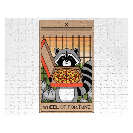 Wheel of Fortune Raccoons Tarot Card Jigsaw Puzzles