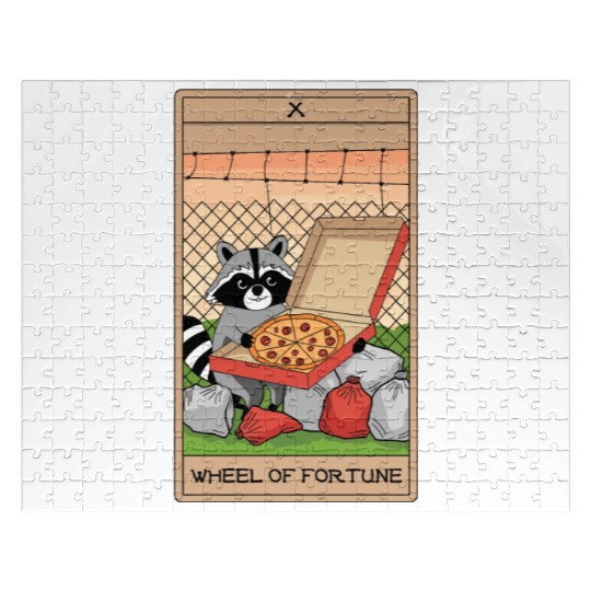 Wheel of Fortune Raccoons Tarot Card Jigsaw Puzzles