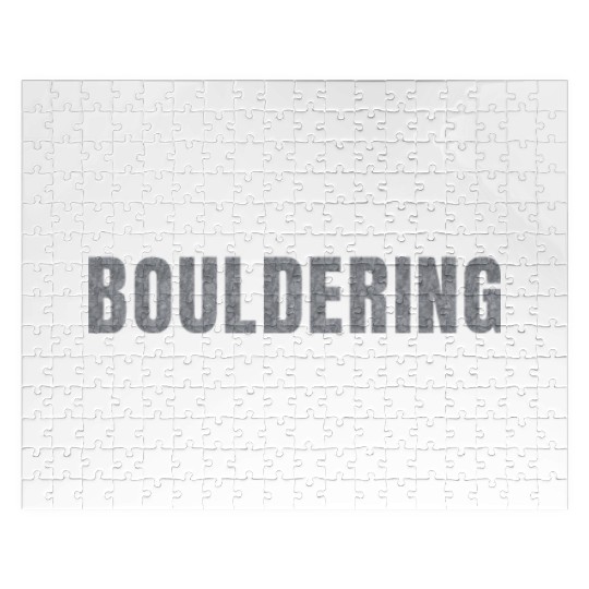 Bouldering lettering climbing bouldering grey rock Jigsaw Puzzles