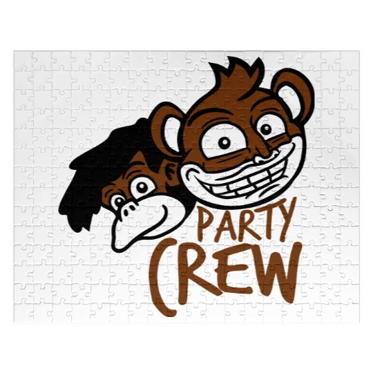 Monkey Chimpanzee Party Animals Crew Team Friends Jigsaw Puzzles