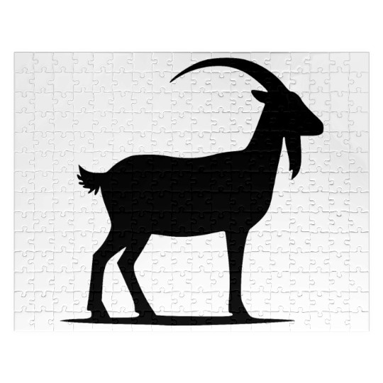 Goat Silhouette Portrait Jigsaw Puzzles