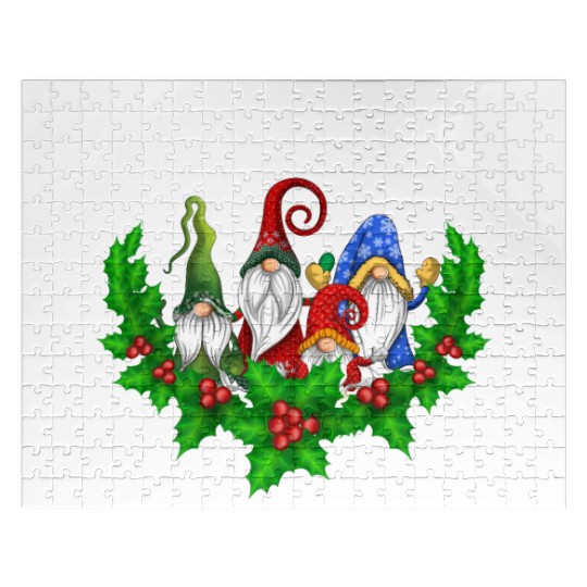 Merry Christmas Gnomes Xmas Family Men Women Jigsaw Puzzles