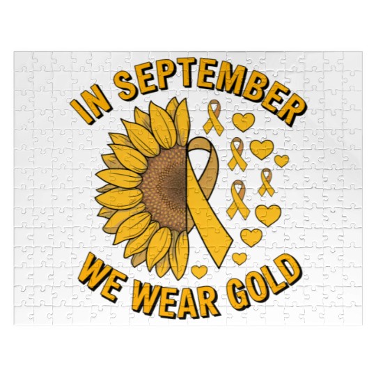 September We Wear Gold Childhood Cancer Awareness Jigsaw Puzzles