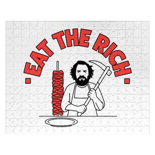 Eat The Rich Döner Kebab Satirical Design Jigsaw Puzzles