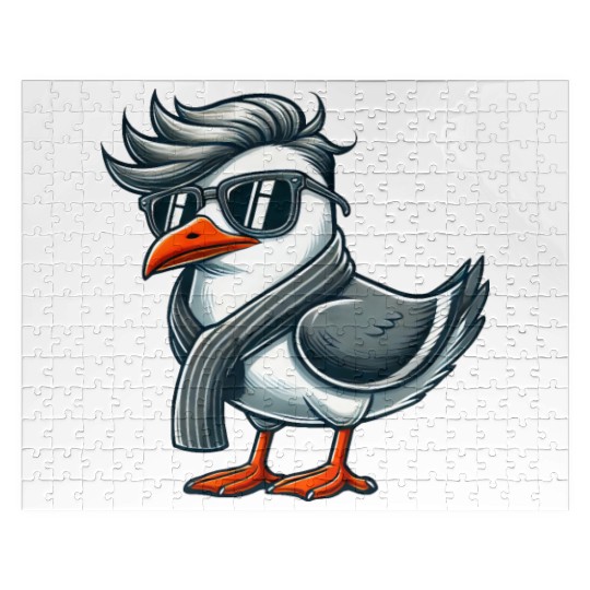 Cool seagull sunglasses summer North Sea Baltic Jigsaw Puzzles