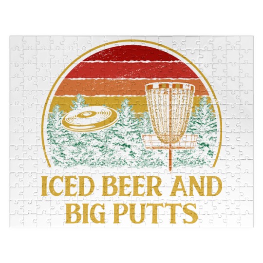 Iced Beer and Big Putts Disc Golf Beer Lover Golfe Jigsaw Puzzles