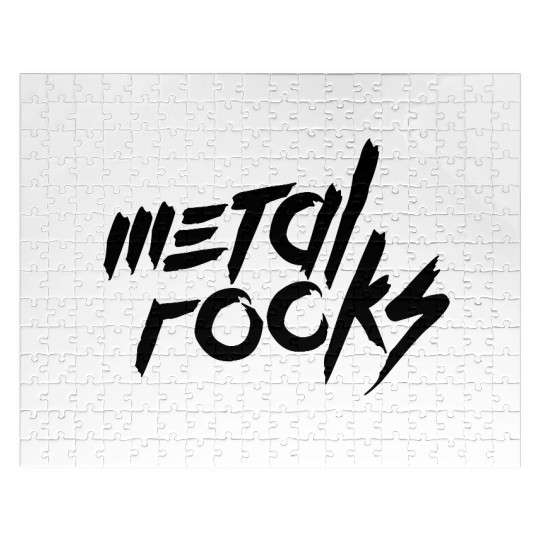 Heavy Metal Rocks Hard Rock Music Text Quote Logo Jigsaw Puzzles