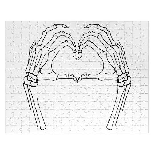 Heart skeleton hands halloween hearts vector path2 Jigsaw Puzzles