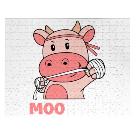 Moo Thai Animal Humor MMA Training Funny Muay Thai Jigsaw Puzzles