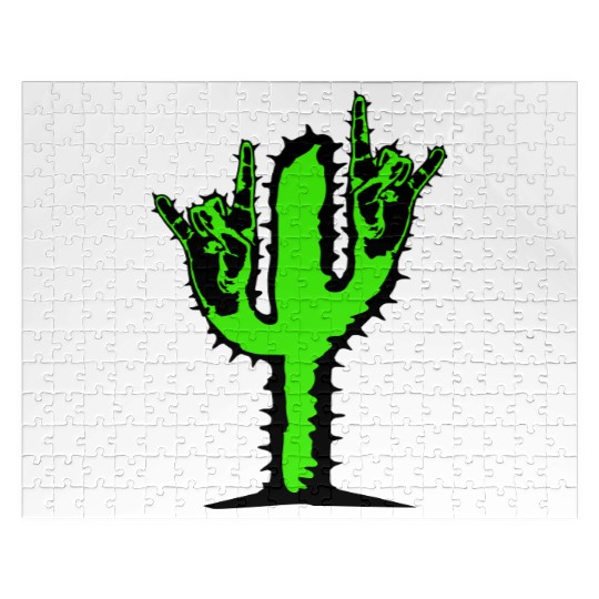 Cactus Plant Heavy Metal Hard Rock Hand Gesture Jigsaw Puzzles