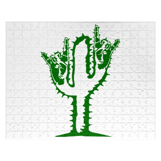 Cactus Plant Heavy Metal Hard Rock Hand Gesture Jigsaw Puzzles