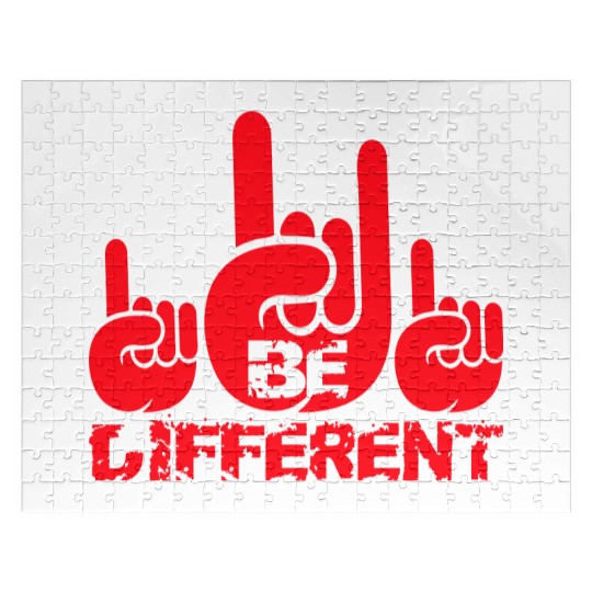3 Be Different Heavy Metal Hard Rock Hand Gesture Jigsaw Puzzles