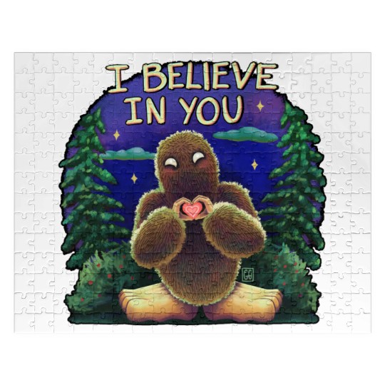 Bigfoot cryptid believe in you Jigsaw Puzzles