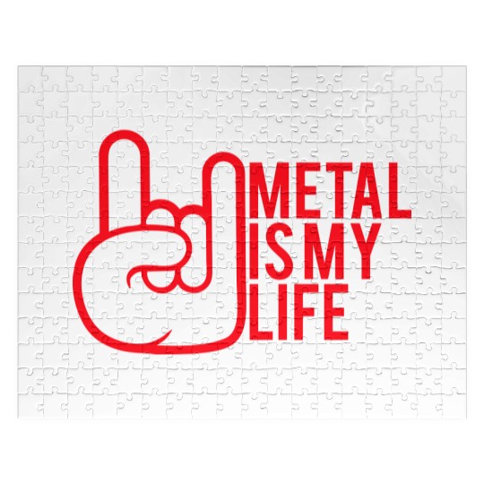Heavy Metal Is My Life Hard Rock Music Text Quote Jigsaw Puzzles