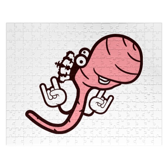 Cute Cool Worm Crown King Party Animal Fun Monster Jigsaw Puzzles