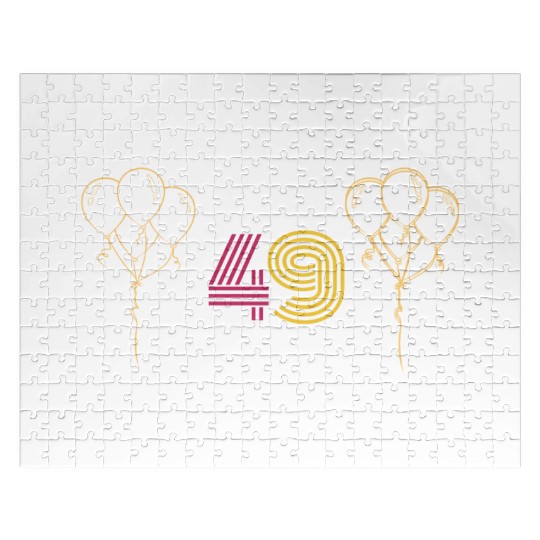 Cheerful '49 Ish' Design Jigsaw Puzzles: Festive Balloons &