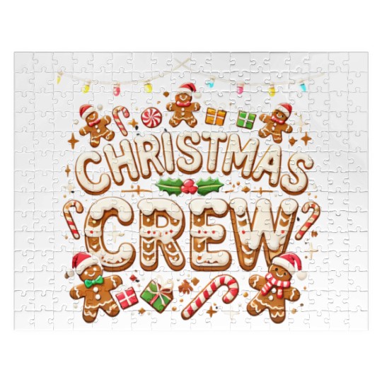 Gingerbread Christmas Crew with Candy and Gifts Jigsaw Puzzles