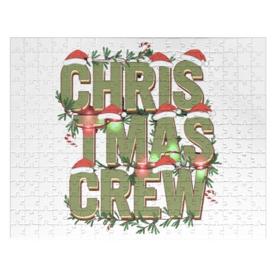 Christmas Crew with Santa Hats and Candy Canes Jigsaw Puzzles