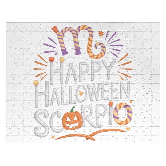 Happy Halloween, Scorpio Halloween Scorpio Quote Jigsaw Puzzles
