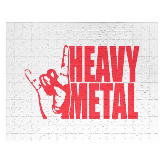 Heavy Metal Fun Hard Rock Music Horns Hand Gesture Jigsaw Puzzles