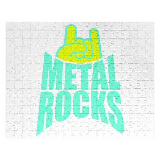 Heavy Metal Rocks Hard Rock Music Text Quote Logo Jigsaw Puzzles