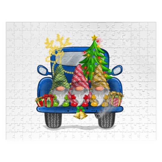 Christmas Truck Cute Gnomes Jigsaw Puzzles