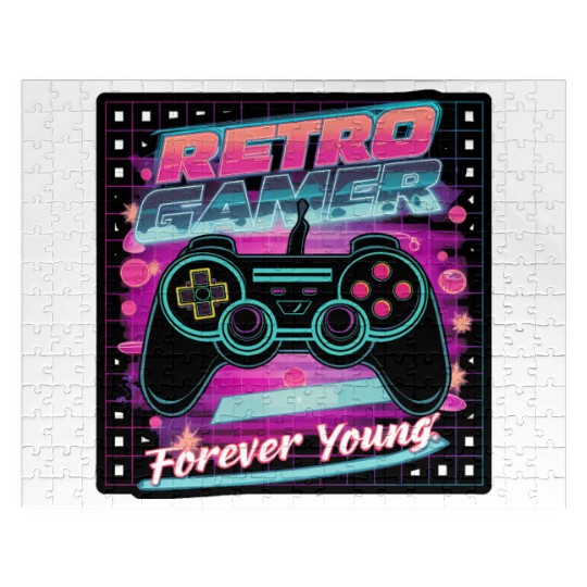 Retro Gamer Forever Young 01 sticker Jigsaw Puzzles