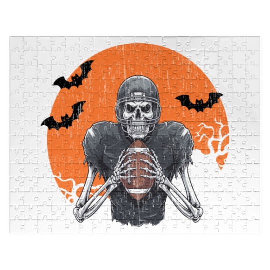Skeleton Football American Halloween Sports Player Jigsaw Puzzles