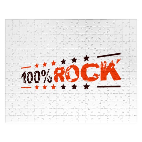 100 % Percent Rock Heavy Metal Music Text Logo Jigsaw Puzzles