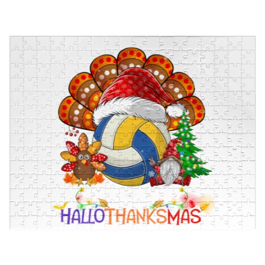 Volleyball Turkey Gnome Happy Hallothanksmas Jigsaw Puzzles