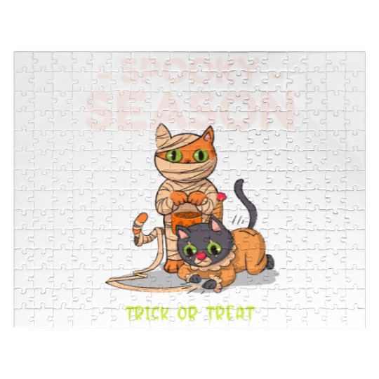 Spooky Seasons Trick or Treat Cat Mummy Jigsaw Puzzles