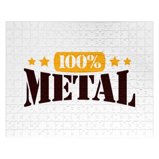 100 % Percent Rock Heavy Metal Music Text Logo Jigsaw Puzzles