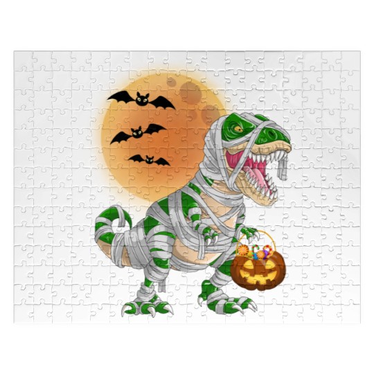 Halloween Dinosaur Mummy T rex Pumpkin Moon Jigsaw Puzzles