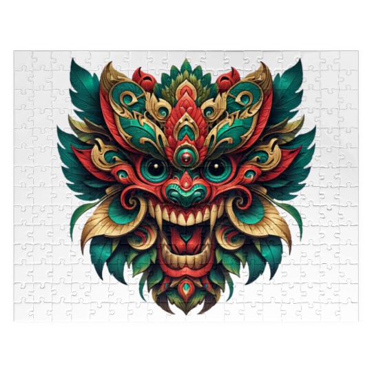 Intricate Tribal Dragon Mask Jigsaw Puzzles