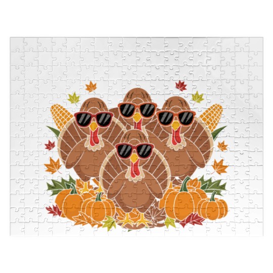 Thanksgiving Crew Turkey Sunglasses Fun Jigsaw Puzzles