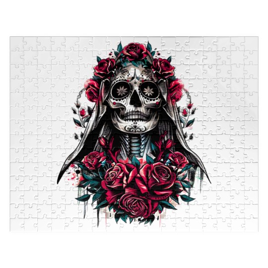 la Santa Muerte Saint Death Mexican Folklore skull Jigsaw Puzzles
