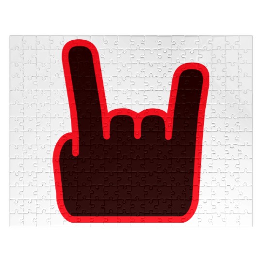 Heavy Metal Fun Hard Rock Music Horns Hand Gesture Jigsaw Puzzles