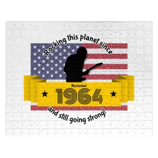 60th birthday Rocking this planet since 11/1964 Jigsaw Puzzles