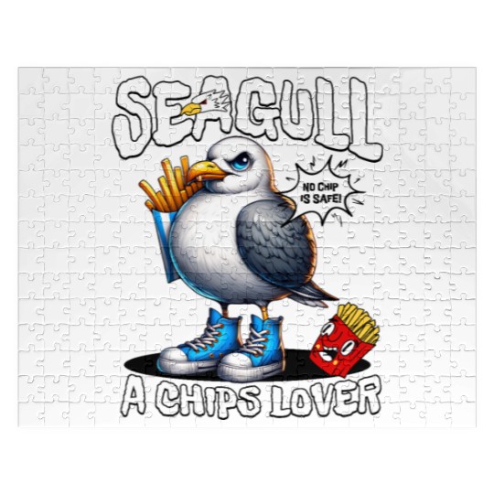 Seagull The Potato Chips Lover Funny Sea Bird Jigsaw Puzzles