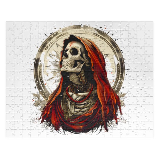 Santa Muerte Saint Death Mexican Sugar Skull Jigsaw Puzzles