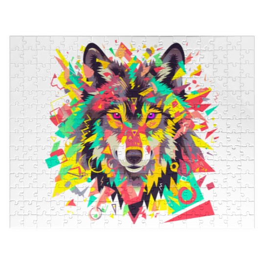 Majestic Pop Art Alpha Wolf - Vibrant Warm Jigsaw Puzzles
